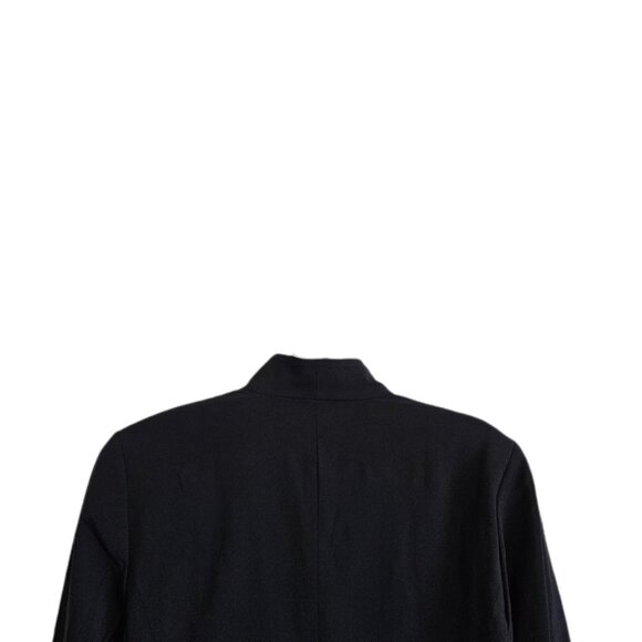 Eileen Fisher Notch Collar Long Blazer Jacket Wool Blend Black 12 - Picture 9 of 13